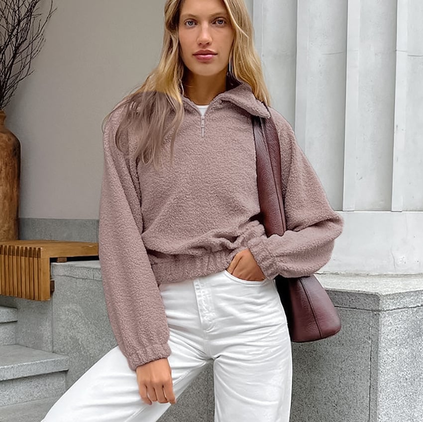 Plüsch-Strukturjacke für Frauen - Ervaya