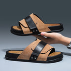 Herren-Sandalen aus Synthetikleder über Kreuz, bequemes Design - Mateo