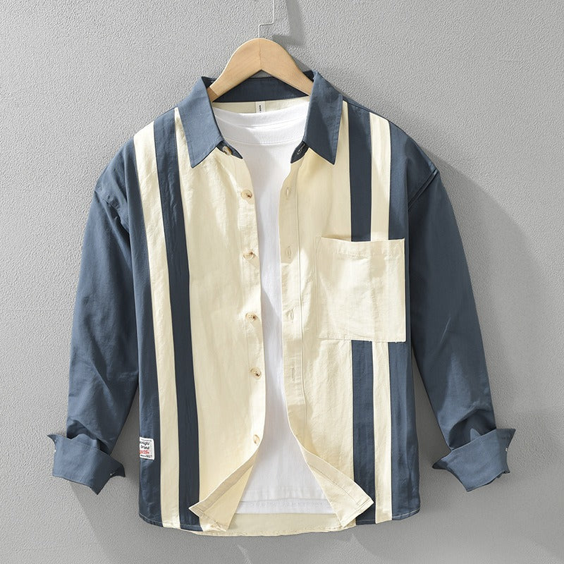 Herrenhemd aus bedruckter Baumwolle im Retro-Look - Mateo