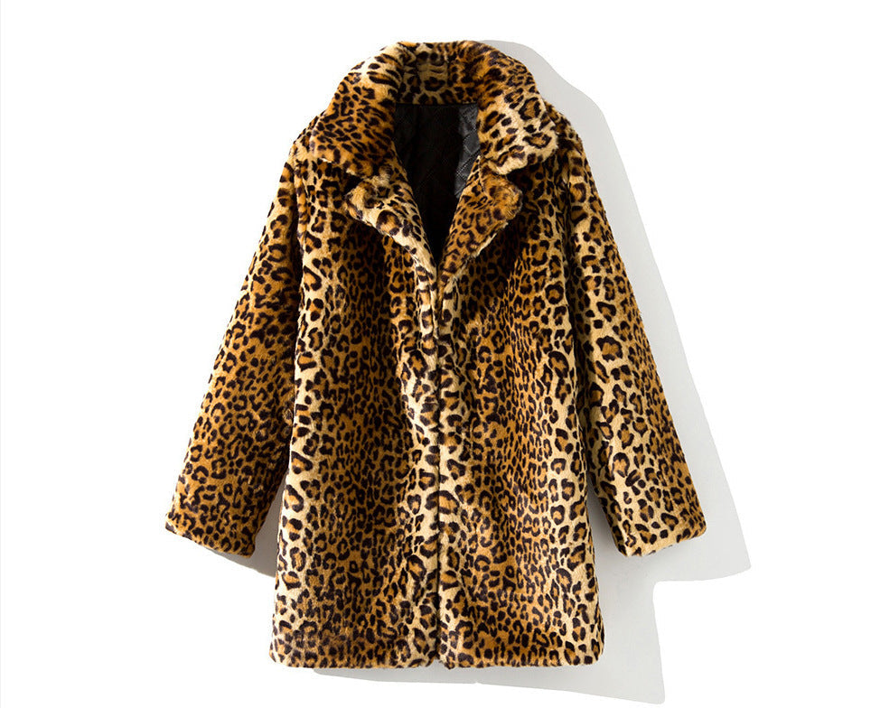 Bedruckter Mantel mit Pelzeffekt für Frauen - Narelle