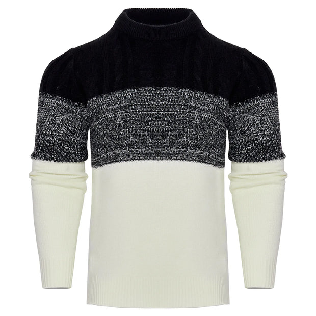 Giam - Langärmeliger, lässiger Herren-Strickpullover mit Farbblöcken