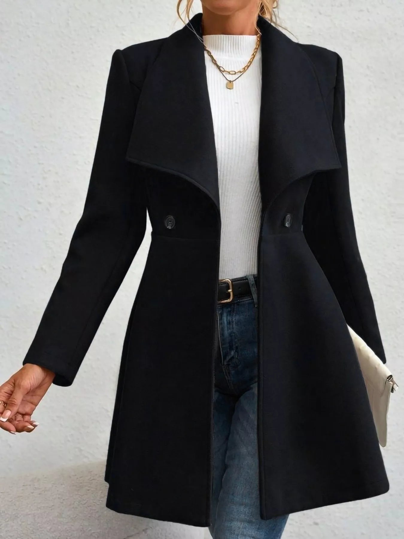 Eleganter langer Damenmantel - Evarine