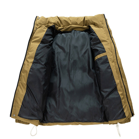 John - Veste d'hiver en coton pour homme avec col montant - Chaude et doublée, grande taille
