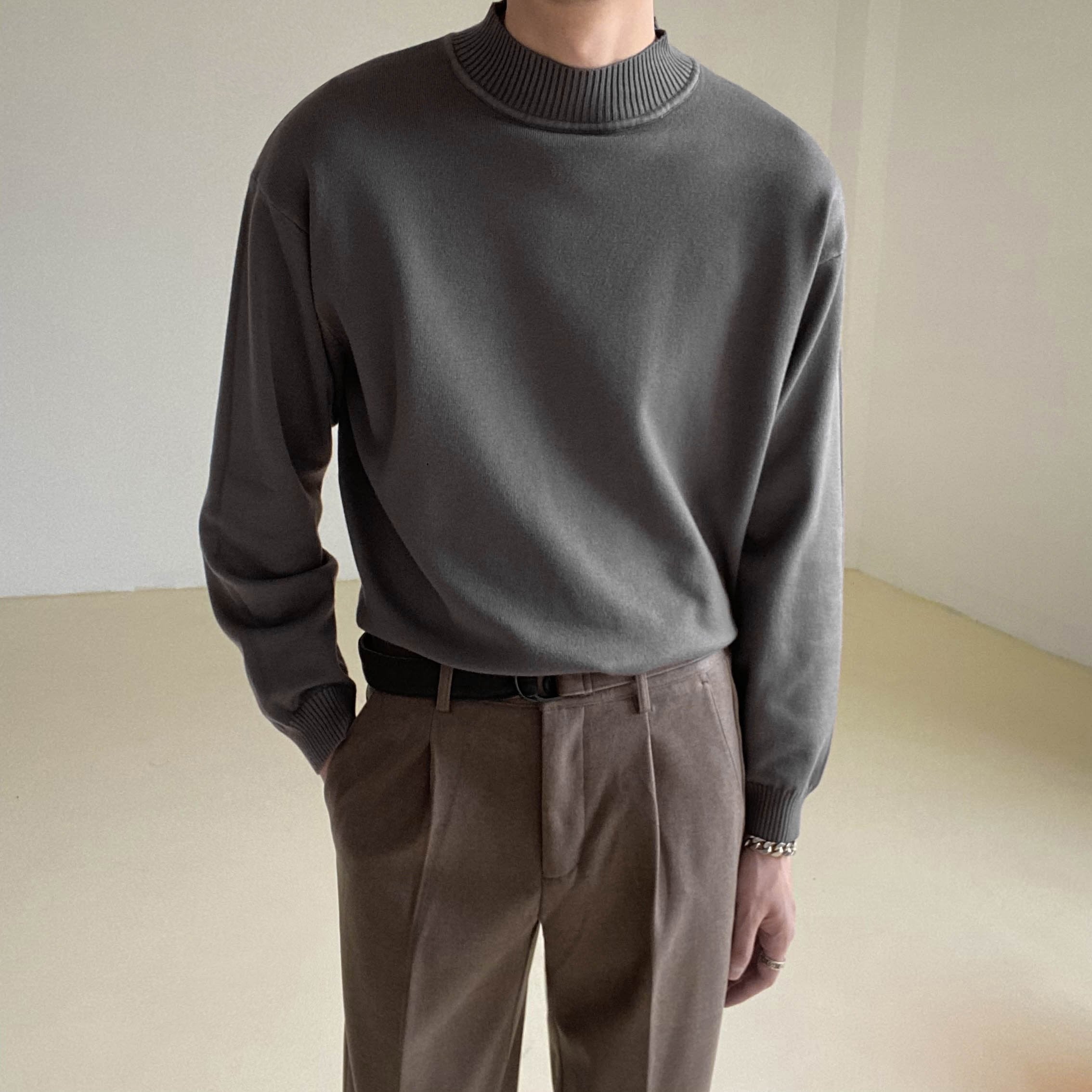 Herren Pullover einfarbig gestrickt - Renwald