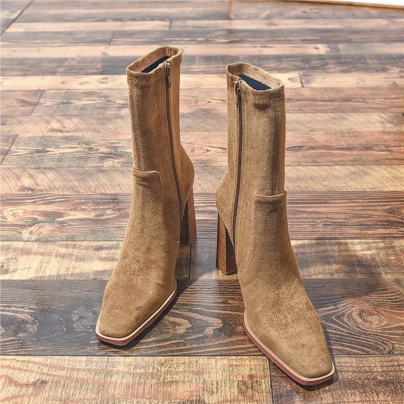 Luxuriöse Damenstiefelette mit quadratischem Absatz - Liorane