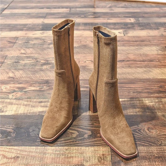 Luxuriöse Damenstiefelette mit quadratischem Absatz - Liorane