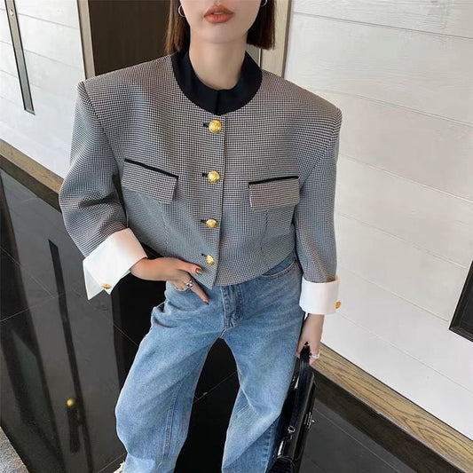 Nadja - Manteau court français simple boutonnage pour femme