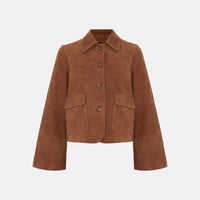 Veste courte en daim avec poches avant pour femmes - Alenor