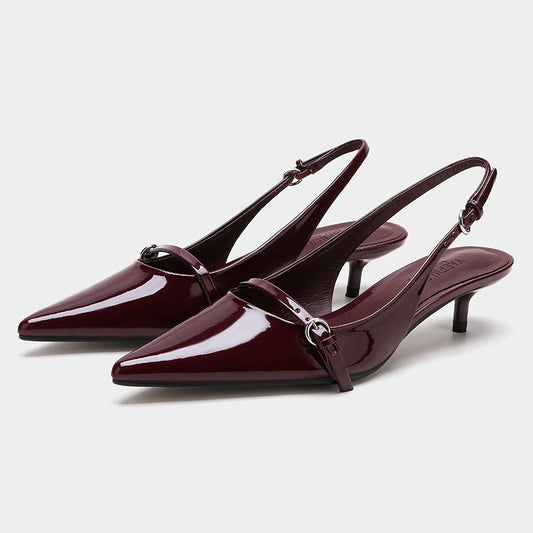 Chaussures à talon à bout pointu pour femmes avec lanière en métal - Solène