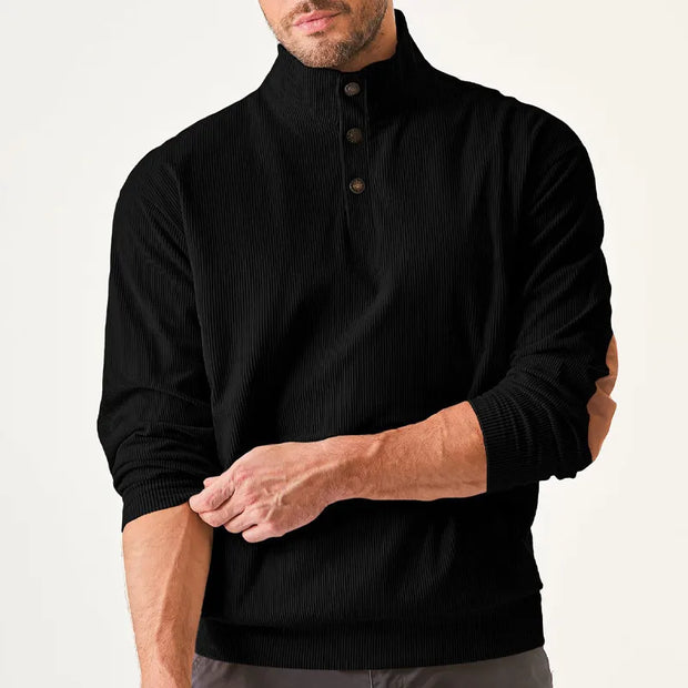 Kaym - Sweatshirt Homme à Col Montant et Manches Longues avec Poches