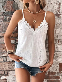 Susan - T-shirt femme col V avec dentelle