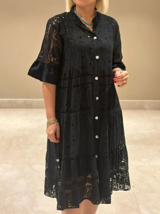 Robe à boutons brodés pour femme - Merker