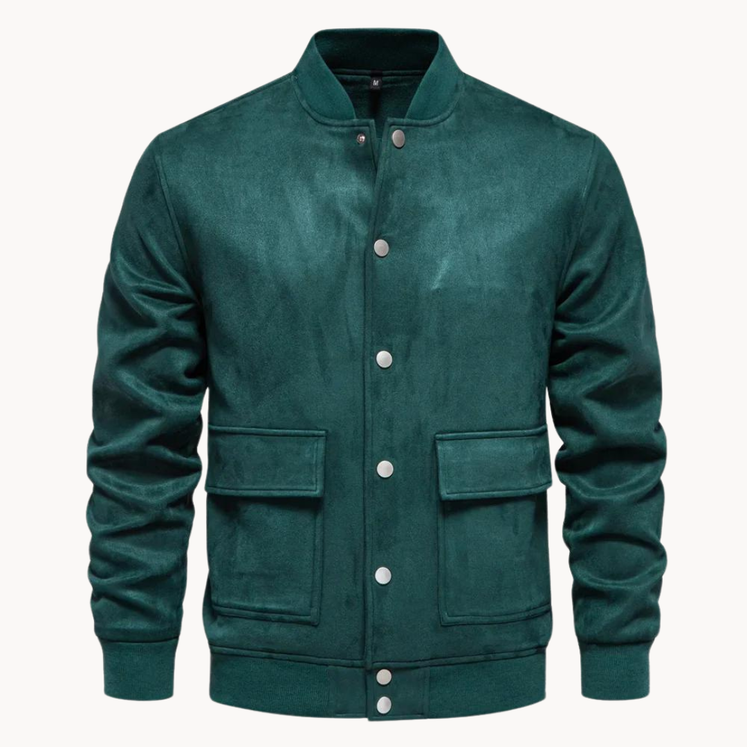 Herren-Bomberjacke mit Knopfverschluss und kurzem Kragen - Bjornrik