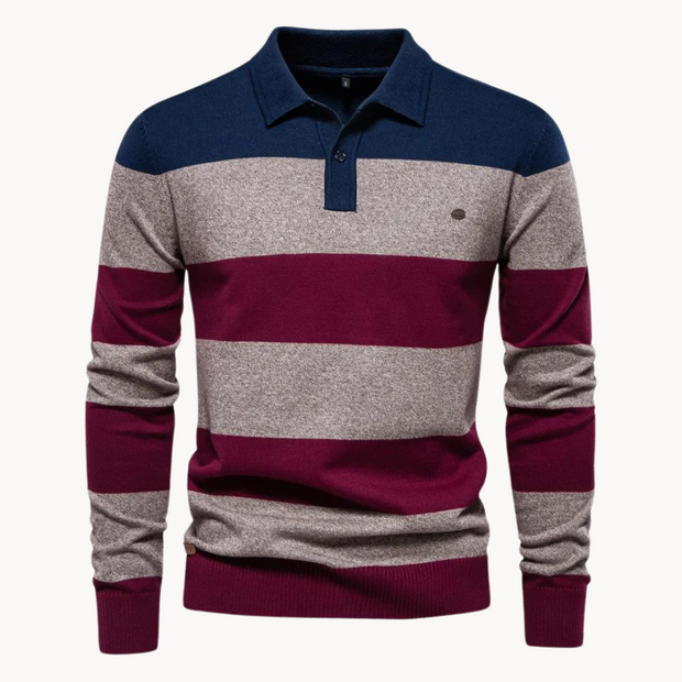 Pull en maille à col polo pour hommes - Hjalmar