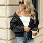 Damen-Jeansjacke mit Kapuze im Washed-Look – Livia