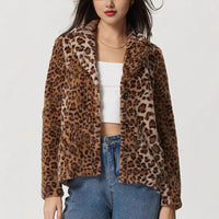 Manteau à revers léopard - Mireille