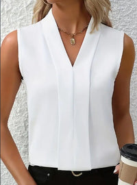 Sina - Blouse élégante sans manches avec col en V pour femmes