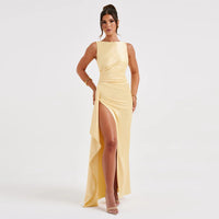 Robe en satin avec fente latérale - Constanz