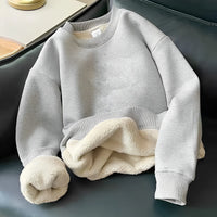 Marie - Gemütlicher Kontrast-Sweatshirt mit Rundhalsausschnitt und Fleecefutter