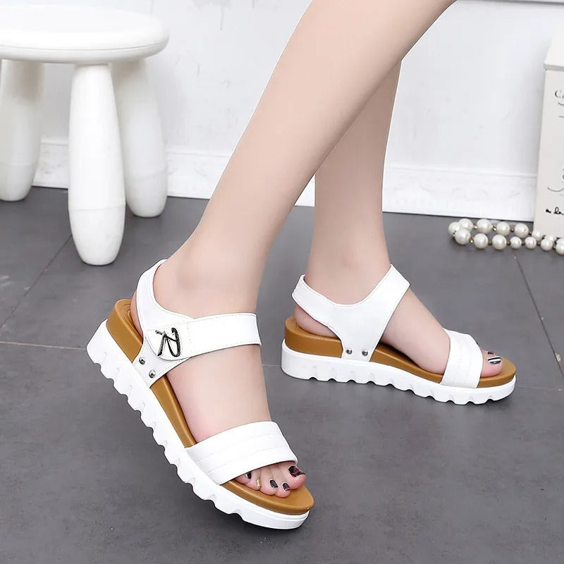 Damen Casual Synthetik Plattform Sandalen mit verstellbarem Verschluss - Amelia