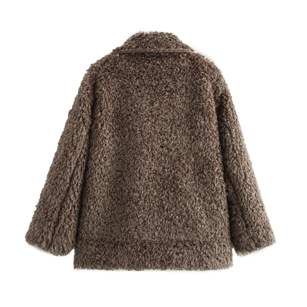 Plüschjacke für Damen mit klassischem Revers - Rosaura