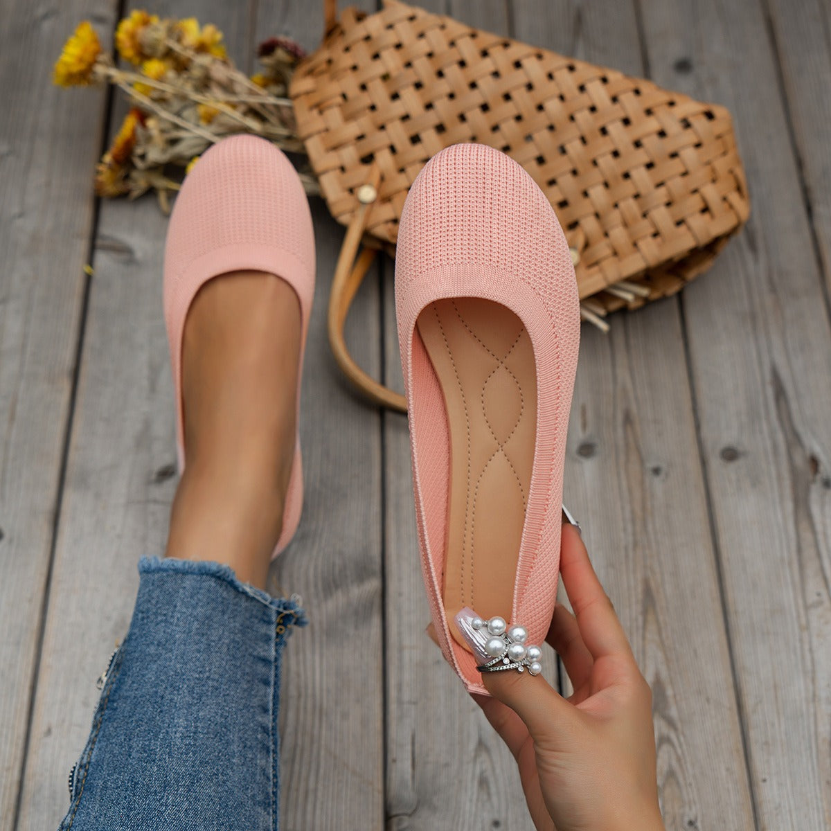 Flexible Damen-Turnschuhe aus Strick mit lässigem Stil - Renata