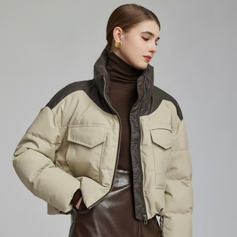 Gesteppte Jacke mit Ledereffekt für Damen - Édrine