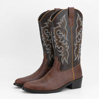 Hohe Herrenstiefel im Retro-Stil mit Stickerei - Kervon