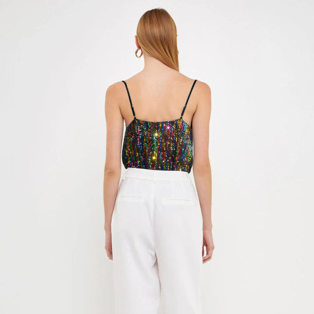 Damen-Top mit leuchtenden Pailletten - Nerya