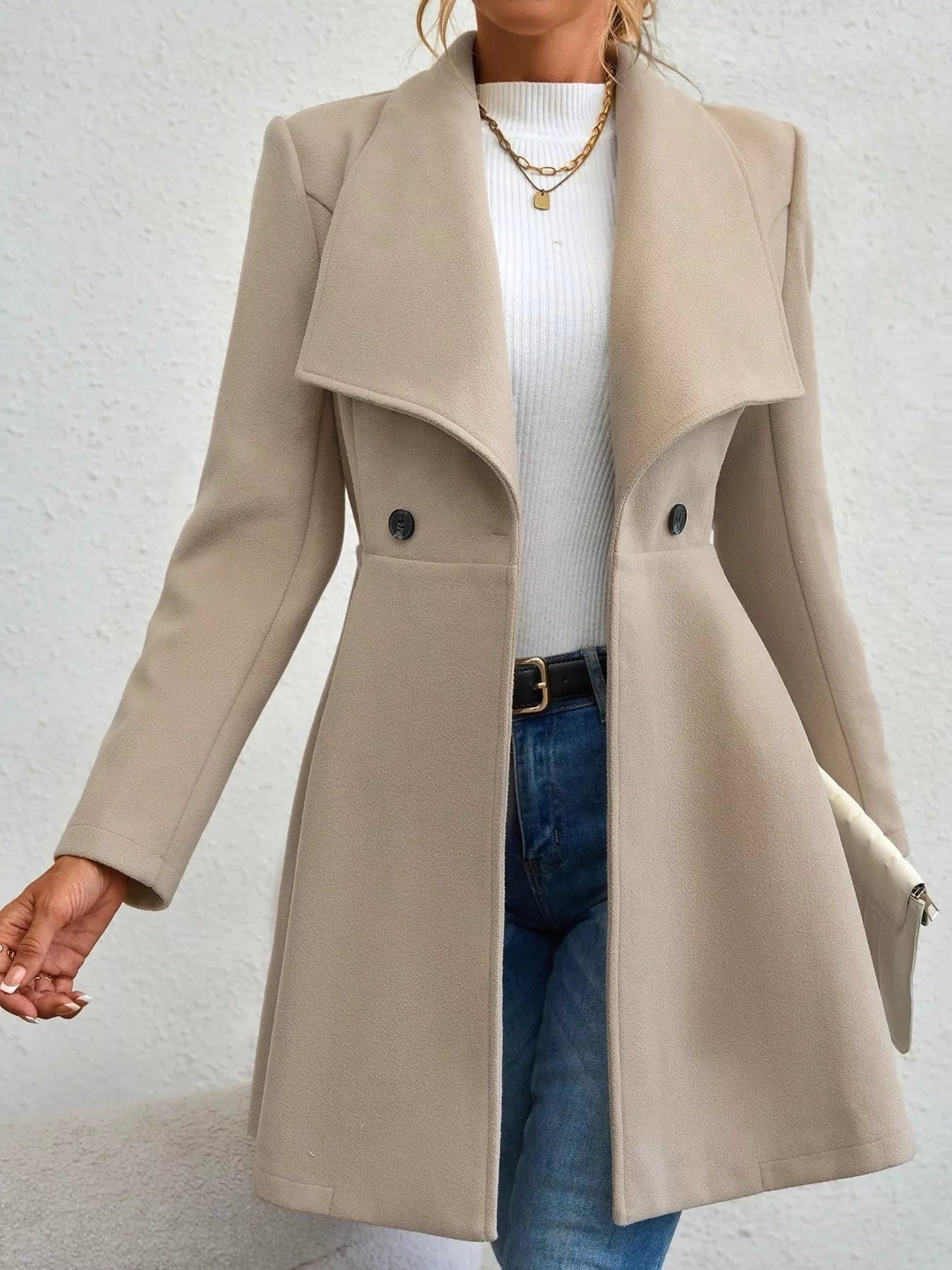 Eleganter langer Damenmantel - Evarine