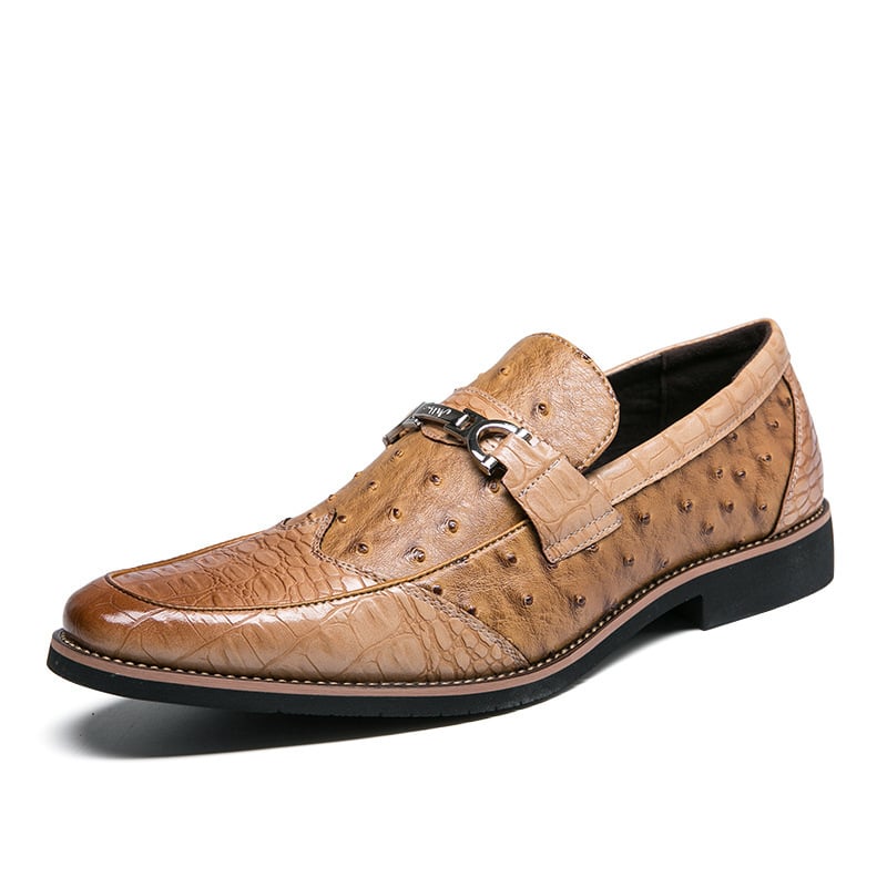 Herren Halbschuhe aus geprägtem Leder formeller Stil - Elvarn