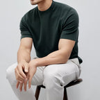 Herren-T-Shirt aus merzerisierter Baumwolle, Rundhalsausschnitt, minimalistischer Stil - Hugo