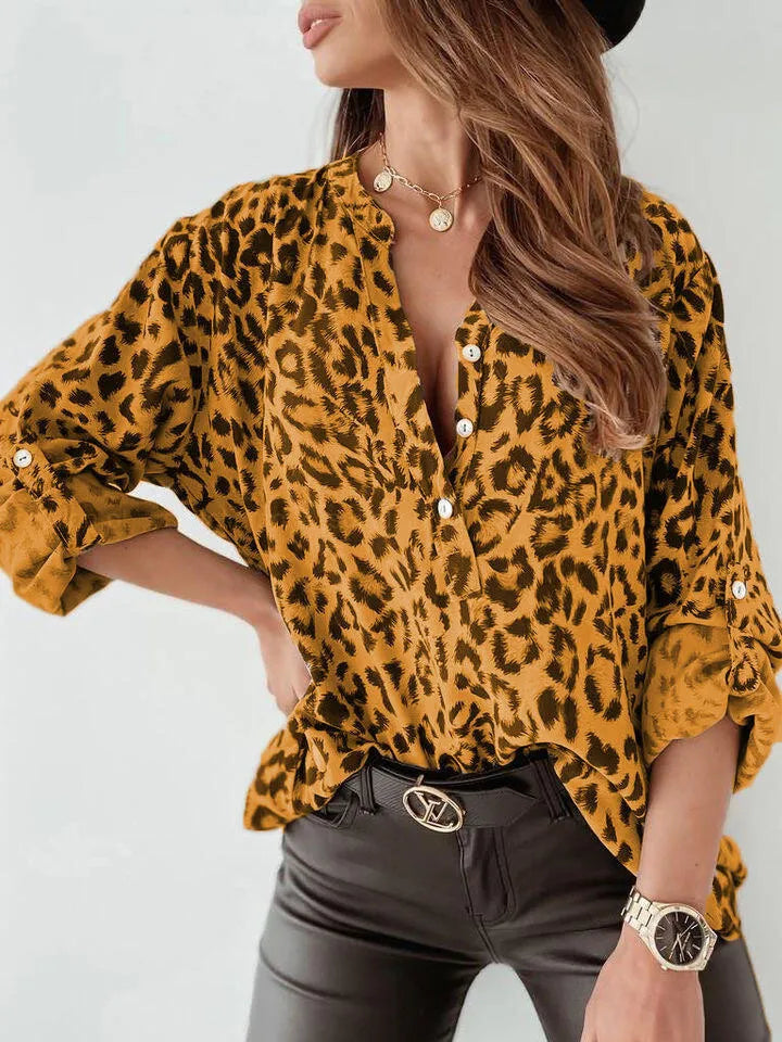 Langärmelige Bluse mit Leopardenmuster - Hilma