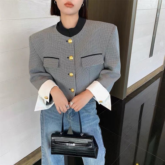 Nadja - Manteau court français simple boutonnage pour femme