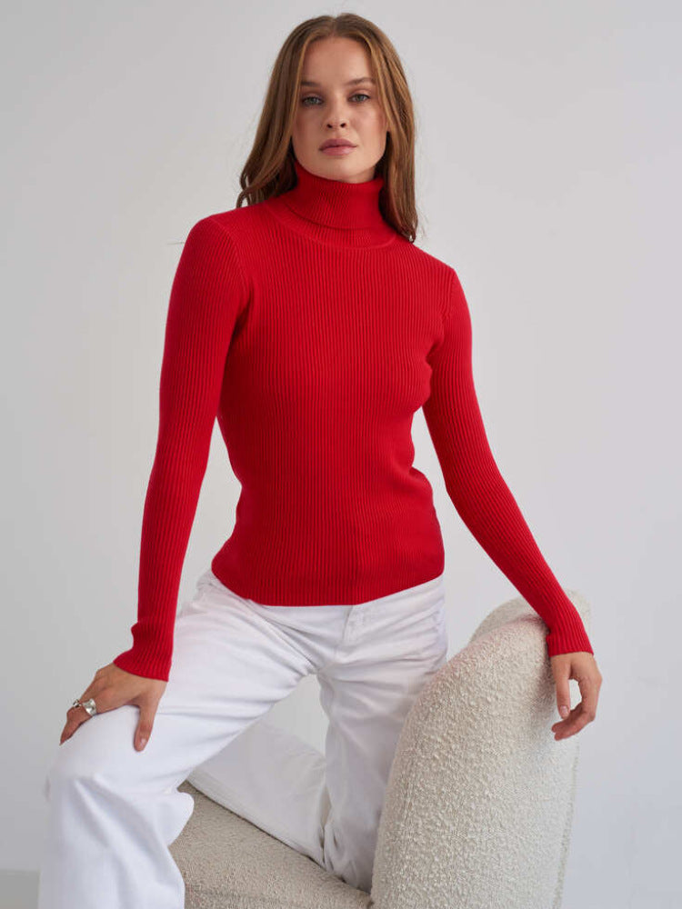 Langärmeliger Rollkragenpullover für Damen – Inga