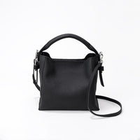 Sac seau pour femme en cuir véritable au design structuré - Bleu clair