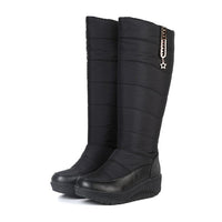 Olgia - Bottes d'Hiver Hautes à Semelle Compensée