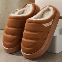 Chaussons d'hiver unisexes peluche anti-dérapant chaud - Nadir