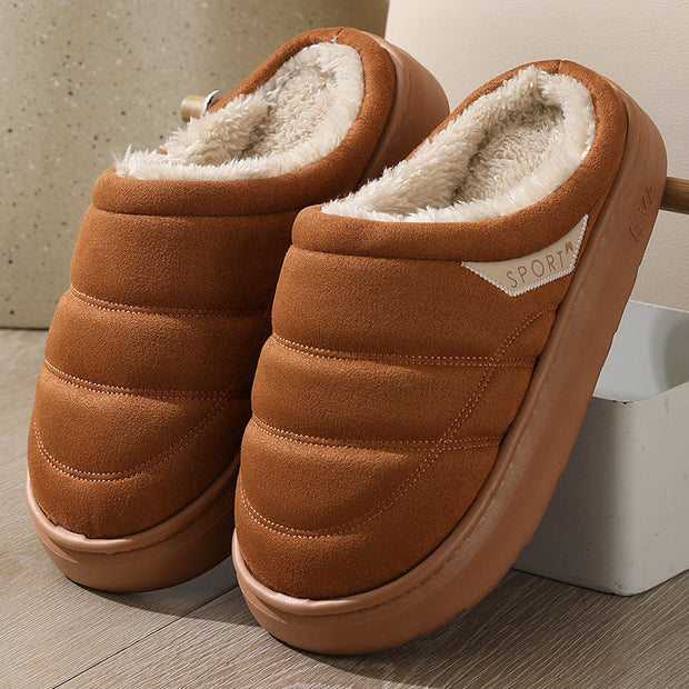 Chaussons d'hiver unisexes peluche anti-dérapant chaud - Nadir