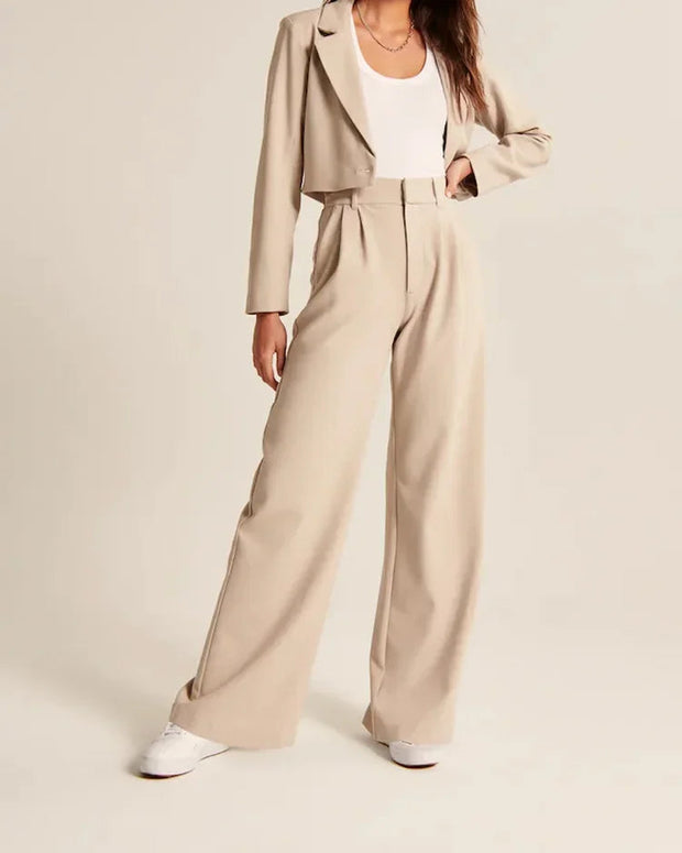 Hochgeschlossene Hose mit weitem Bein - Elira