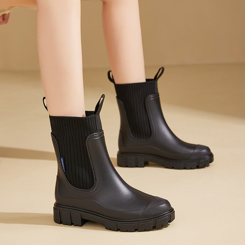 Wasserdichte Damen-Regenstiefel mit funktioneller Sohlenerhöhung - Elske
