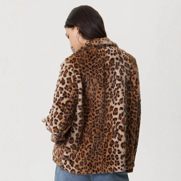 Manteau à revers léopard - Mireille