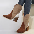 Damenstiefel aus Wildleder mit quadratischem Absatz - Norine