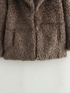 Plüschjacke für Damen mit klassischem Revers - Rosaura