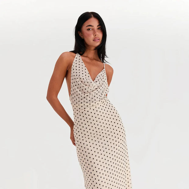 Ivy - Robe longue imprimée à bretelles spaghetti
