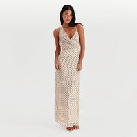 Ivy - Robe longue imprimée à bretelles spaghetti
