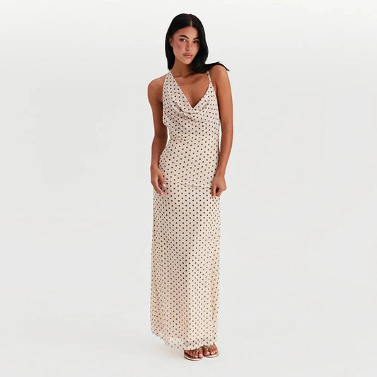 Ivy - Robe longue imprimée à bretelles spaghetti