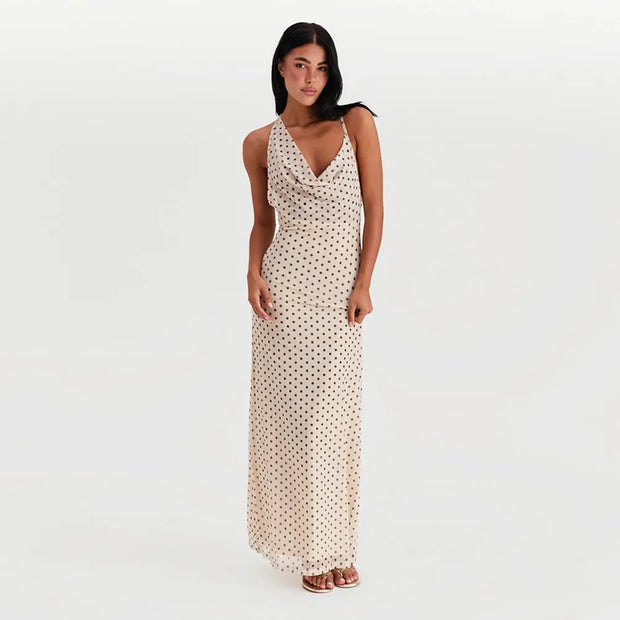 Ivy - Robe longue imprimée à bretelles spaghetti