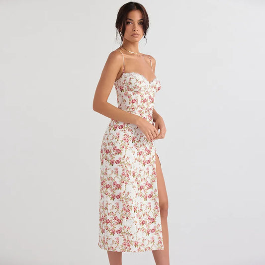 Eloise - Robe d'été midi à fleurs Rosebud