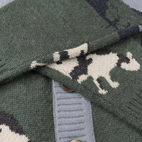 Herrenstrickjacke mit Knopfverschluss und grafischem Muster - Thomas